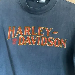 トップス vintage 90s Harley-Davidson Michigan Vtg 80s 90s Harley Davidson Chopper T-shirt Black L/XL Single